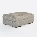Minimalist Woven Fabric Upholstered Rectangle Ottoman 3D Model Right 45 Degree View