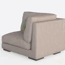 Minimalist Fabric L Shape Corner Sofa With Decorative Throw Pillows 3D Model Left 45 Degree View