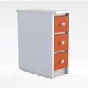 Nightstand with 2 Drawers, Nightstand with Drawers Right 45 Degree View