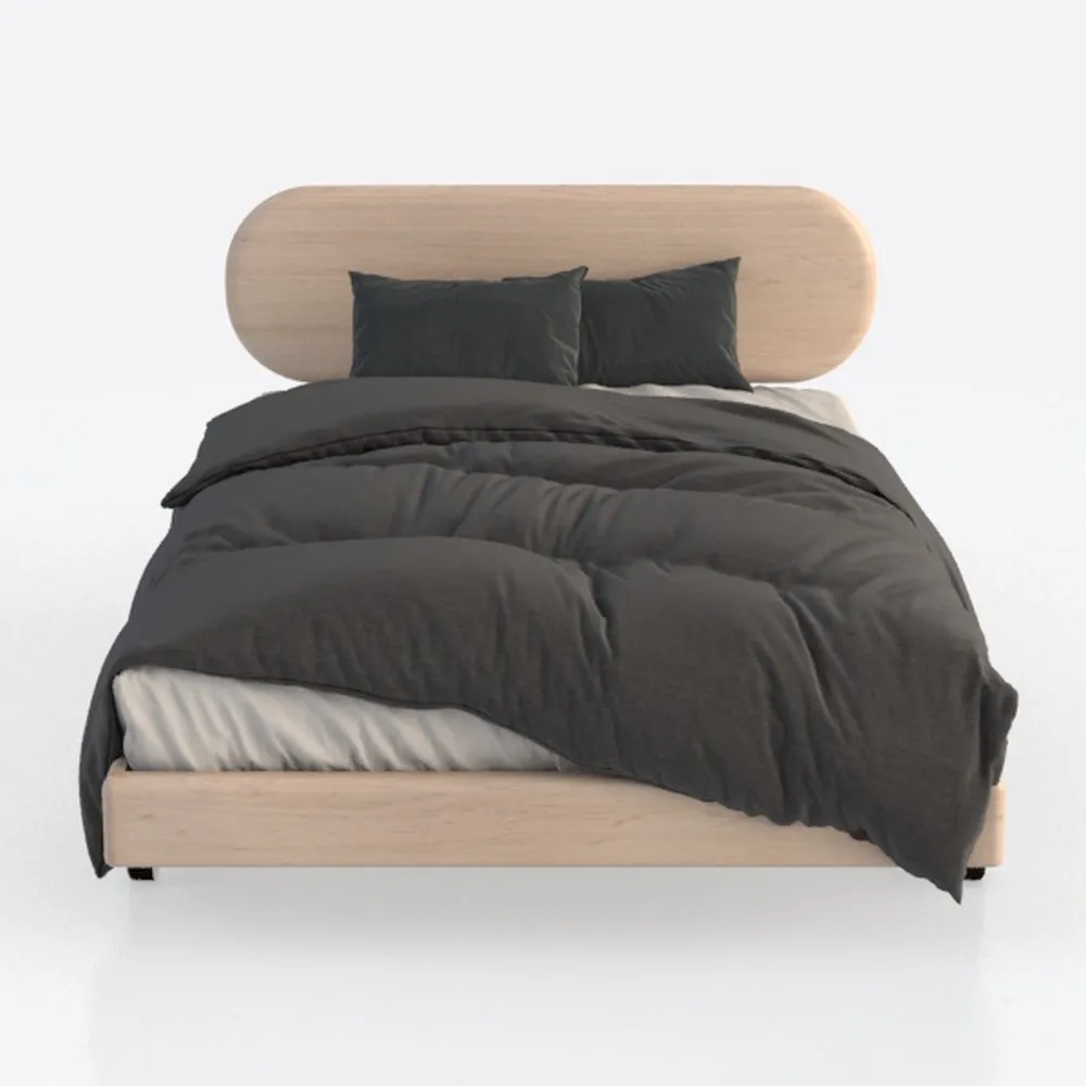 Allora Tufted King Platform Bed in Gray