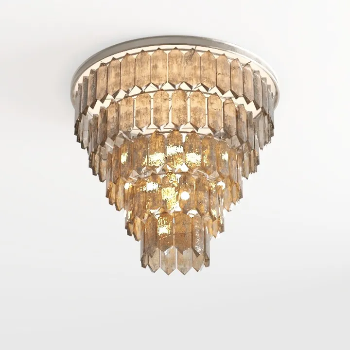 Luxury Crystal Glass Flush Mount Ceiling Lamp 3D Model