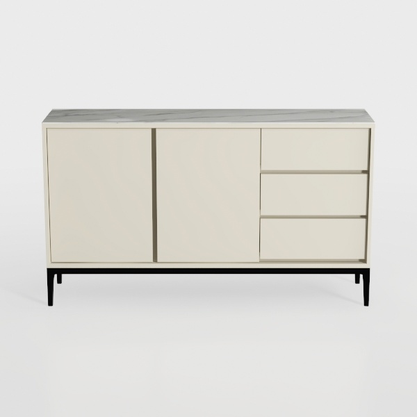 BELLEZE 65-Inch Embossed Buffet Cabinet with