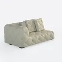 Modern Tufted Fabric Loveseat Sofa with Decorative Throw Pillows 3D Model Right 45 Degree View