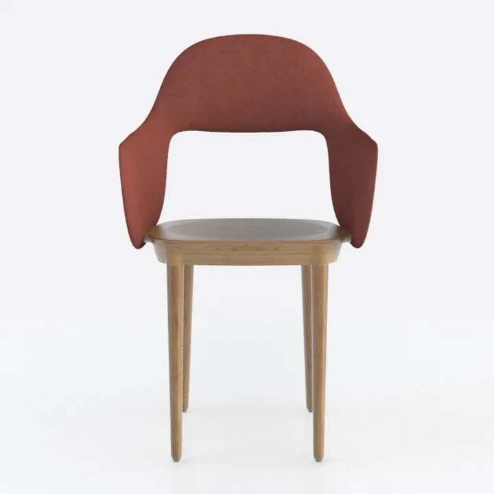 Modern Fabric Solid Wood Armchair 3D Model