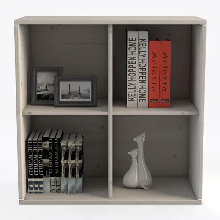 4 Cube Organizer Bookcase - Fabric Storage Bins