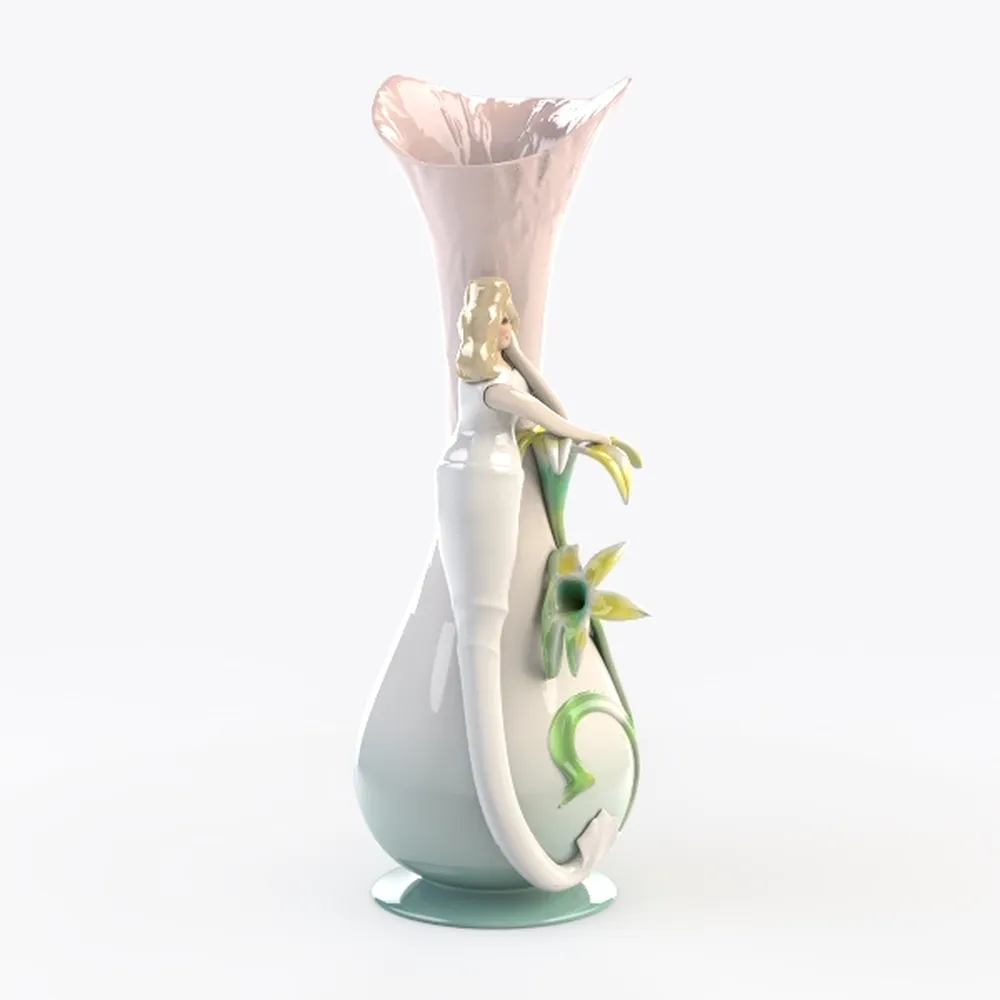 Crystal Glass Vase,Colorful Flower Vase for Home