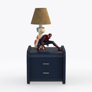 WLIVE Black Nightstand with Charging Station and