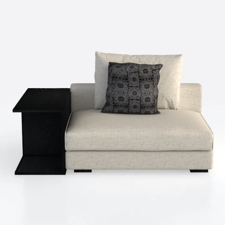 Solace 41.3 in. Armless Upholstered Fabric Square 
