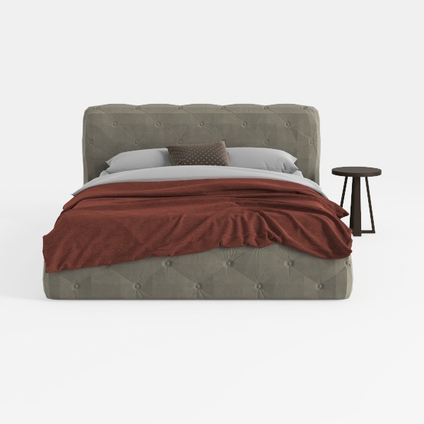 LSIGHTUS Grey Modern Queen Size Platform Bed, Leat