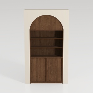 Freestanding Arched Bookcase, Modern 3-Tier Open