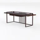 SIMPLIHOME Amherst Desk - 54-Inch Wide Solid Wood  Left 45 Degree View