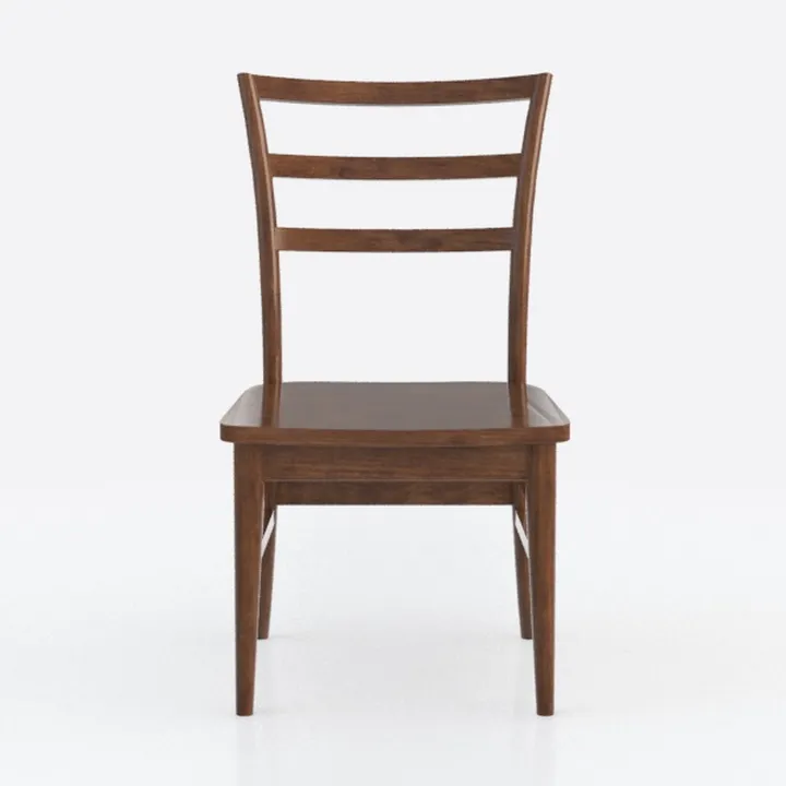 Minimalist Solid Walnut Wood Dining Chair 3D Model