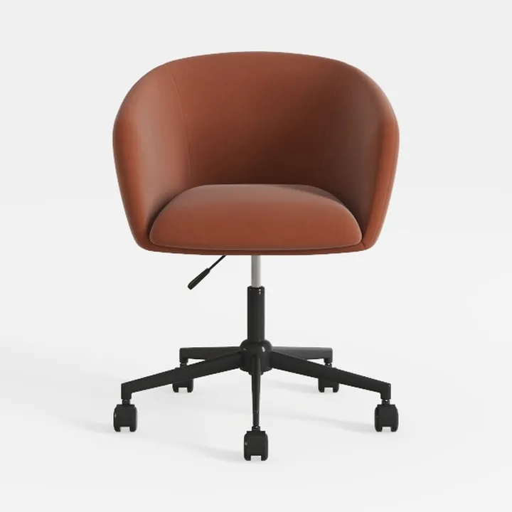 Minimalist Fabric Upholstered Adjustable Rolling Office Chair 3D Model