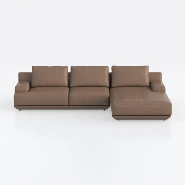 Valletta Italian Nappa Leather L-Shaped Sectional 