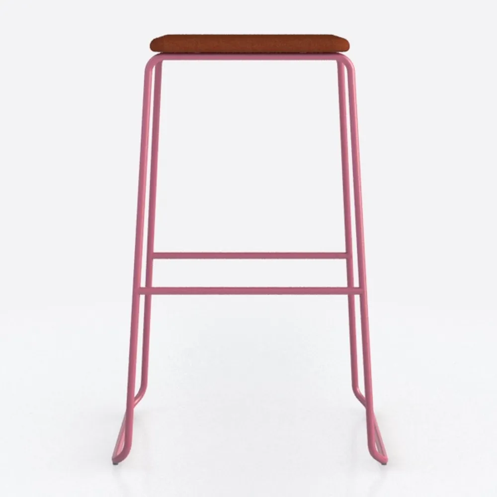 Comodo sgabello pieghevole da bar 47 cm, leggero, portatile, imbottito, ideale per picnic e feste in giardino, elegante colore marrone B