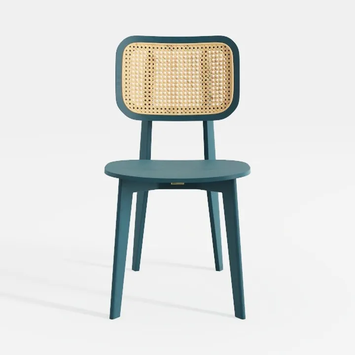 Stackable Plastic Dining Chair with Woven Backrest