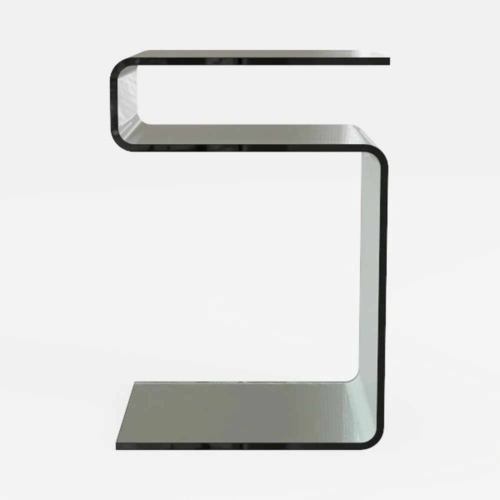Glass Nightstand,Side Table,S-Shaped End Table for