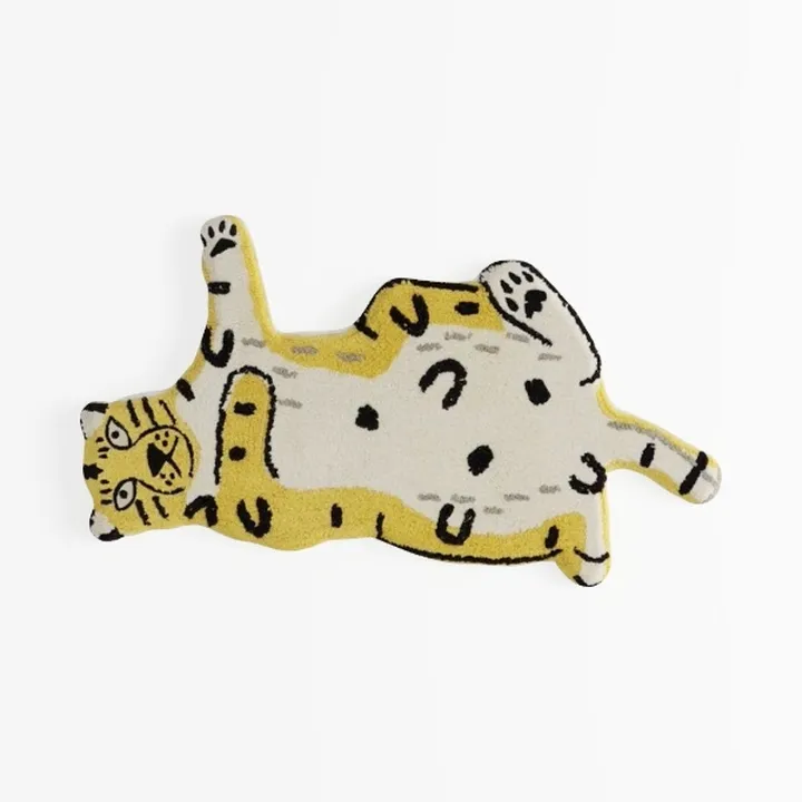 Cute Cartoon Tiger Shaped Tufted Fabric Floor Mat 3D Model