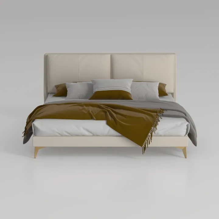 SOFTSEA Queen Size Boucle Bed Frame, Upholstered P