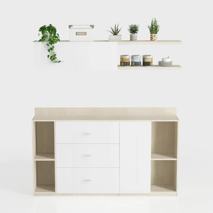 Dresser for Bedroom with 9 Drawers & 2 Open