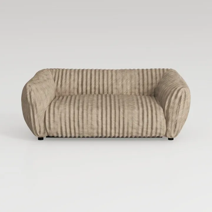 113" L Shaped Plush Corduroy Oversized Sectional