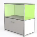 32.5-Inch Flip-Top Side Table & Buffet Cabinet Left 45 Degree View