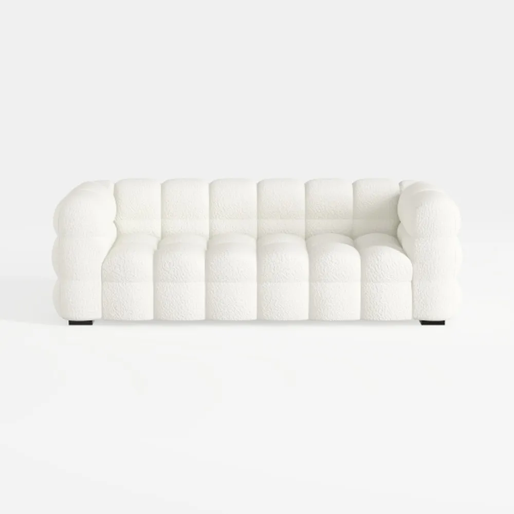 Boucle Cloud Sofa Couch, Comfy Deep Seat Sherpa