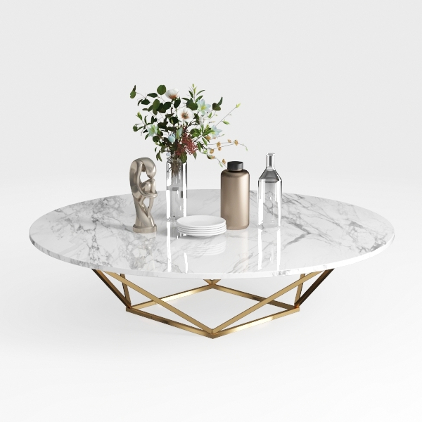 coffee table_WHITE_Round_208