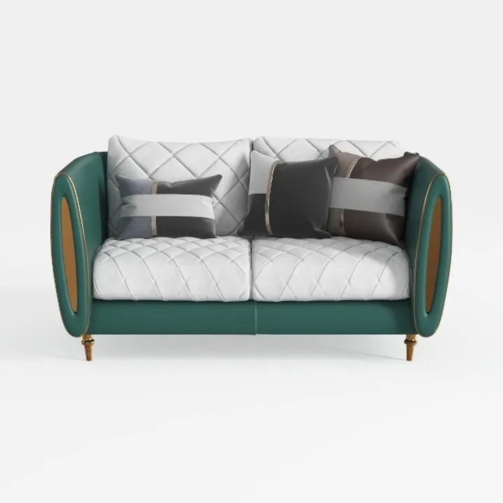 "85" 3-Seater Velvet Sofa - Modern Plush Spring