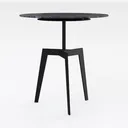 Modern Black Marble Top Metal Frame Round Side Table 3D Model Right 45 Degree View