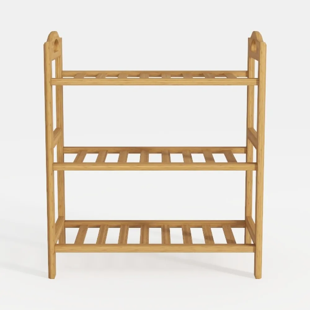 Smiry Bamboo Shoe Rack for Closet, 3 Tier Wooden