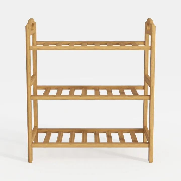 Smiry Bamboo Shoe Rack for Closet, 3 Tier Wooden