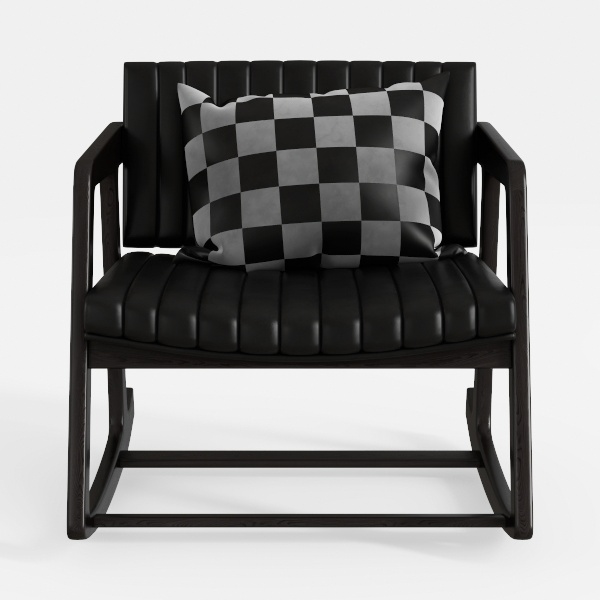 Single Rocking Chair with Solid Wood Frame, Fabric