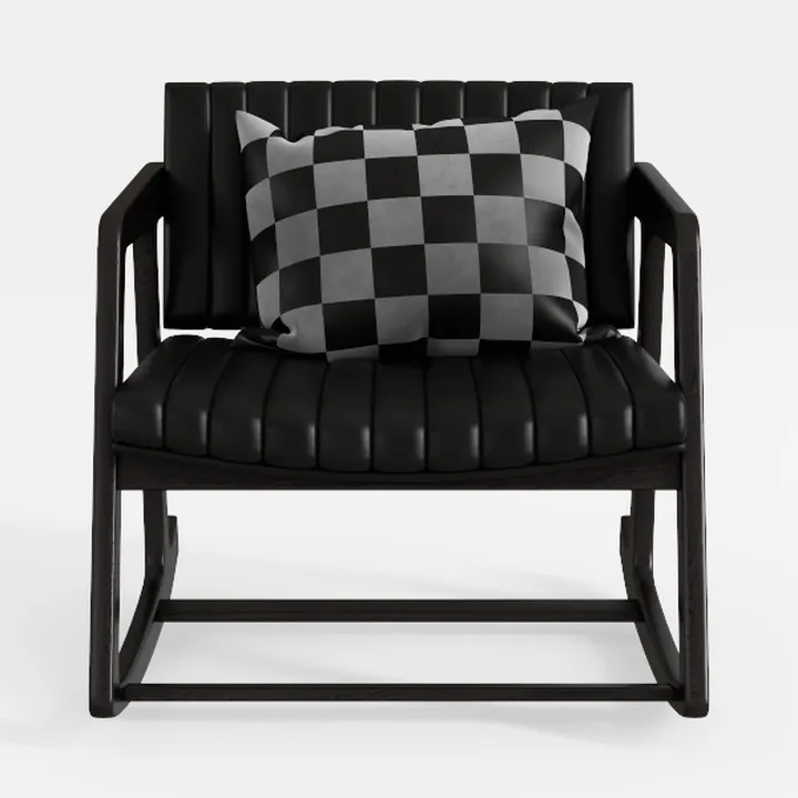 Single Rocking Chair with Solid Wood Frame, Fabric