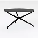 Moccha 36'' Round Dining Table for 2-4, Walnut Woo Right 45 Degree View