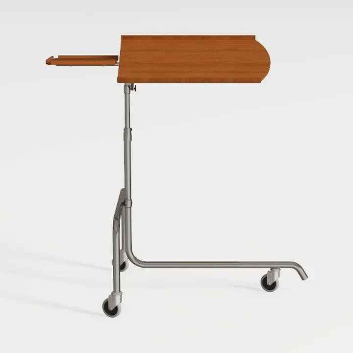 Modern Solid Wood Metal Mobile Overbed Table Adjustable 3D Model