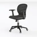 Minimalist Mesh Fabric Office Chair 3D Model Left 45 Degree View