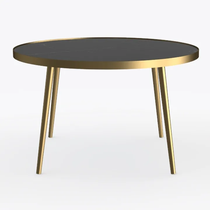 Round Coffee Table, Black Coffee Table for Living 