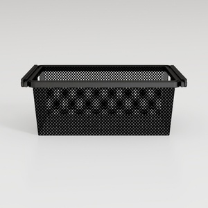 Black Metal Mesh Storage Basket Organizer 3D Model