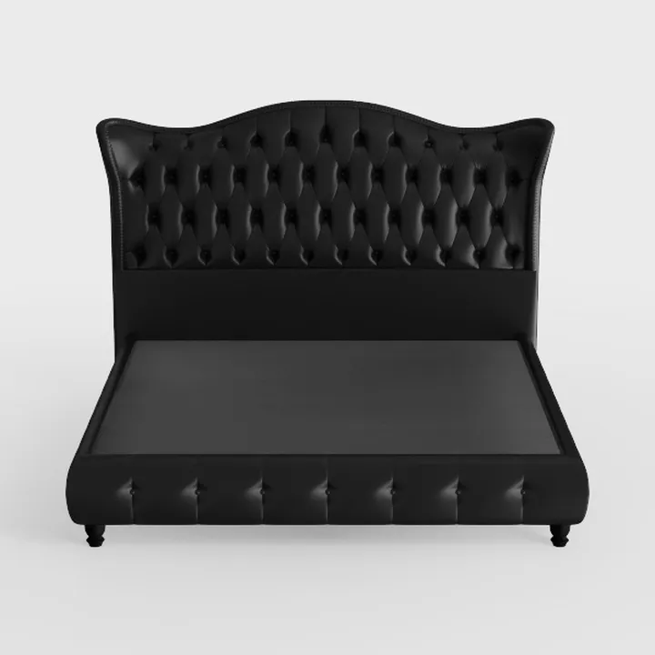 Pemberly Row Queen Contemporary Tufted Velvet Upho