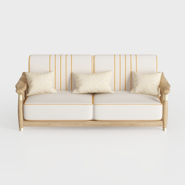 Tennozu Linen Fabric Loveseat Sofa, Convertible Fu