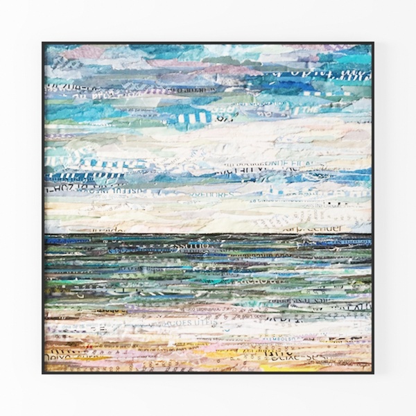 Abstract Canvas Wall Art Framed Light Blue Canvas
