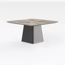 Modern Marble Top Metal Base Dining Table 3D Model Right 45 Degree View