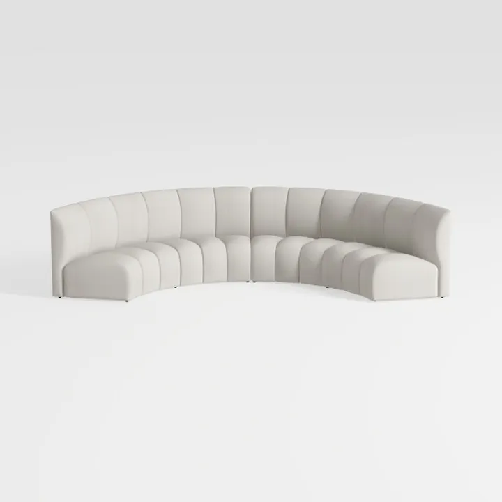Minimalist Fabric Curved Sectional Sofa 3D Model