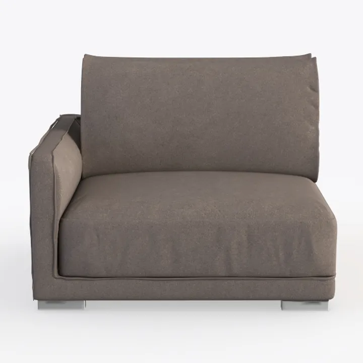 Modern Fabric Left Arm Sofa Chair 3D Model