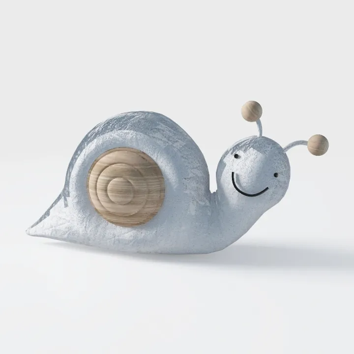Minimalist Wood Felt Cute Snail Decorative Ornament 3D Model