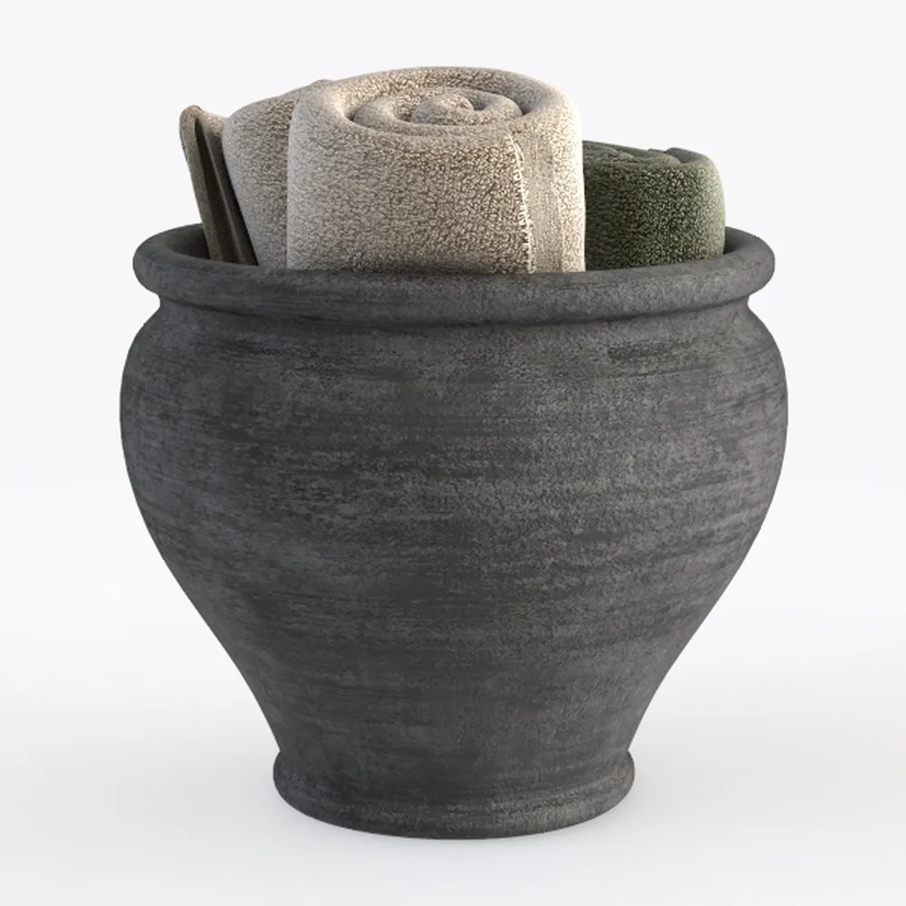 Terracotta Vase with 3 Ear | Handmade Black