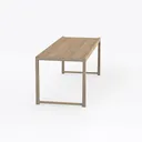 Minimalist Solid Oak Dining Desk 3D Model Right 45 Degree View