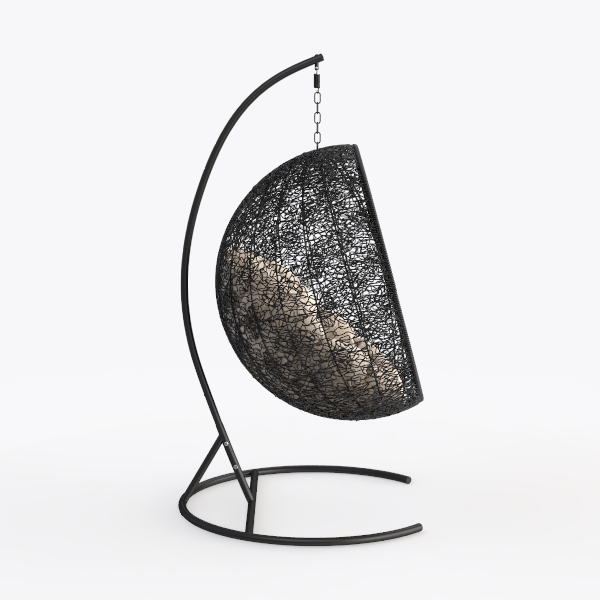 Cat Grey Wicker and Metal Hammock Bed for Small Ca