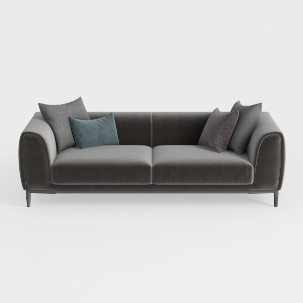 Armen Living Serenity 79&quot; Fossil Gray Velvet Sofa 